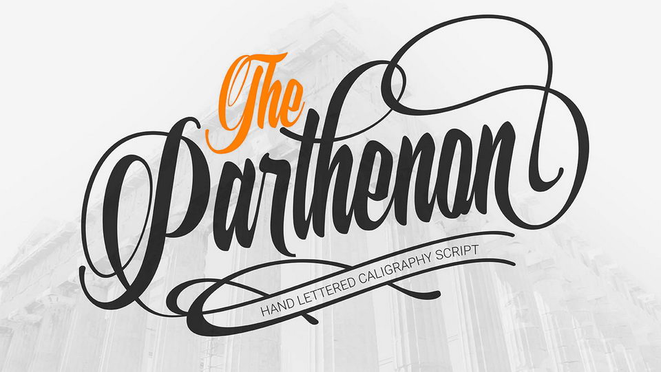 
The Parthenon: A Calligraphy Script Font in Lettering Style