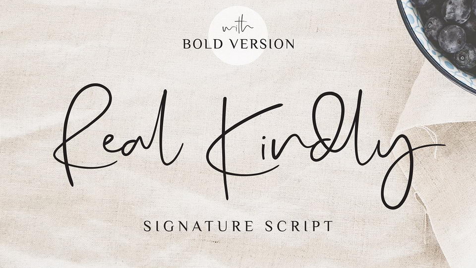 
Real Kindly - Casual Handwritten Typeface with Regular and Bold Versions