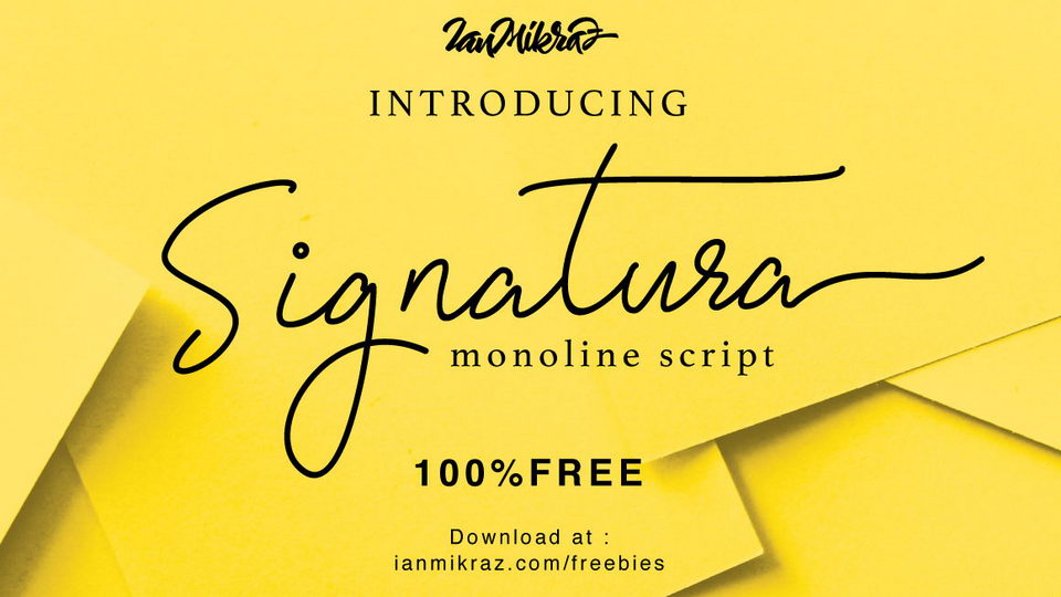 Signatura Monoline: A Free Signature Style Font Combining Classic and Contemporary Designs