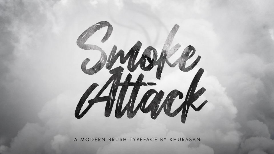 

Smoke Attack: Unique and Powerful Brush Font Perfect for Any Type of Media