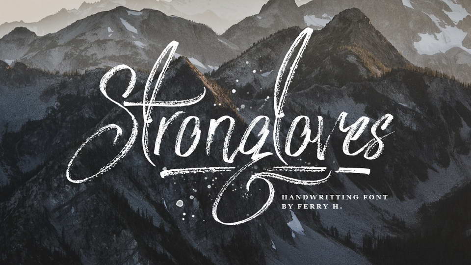 
Strongloves: Dry Brush Script Font with Handlettered Style