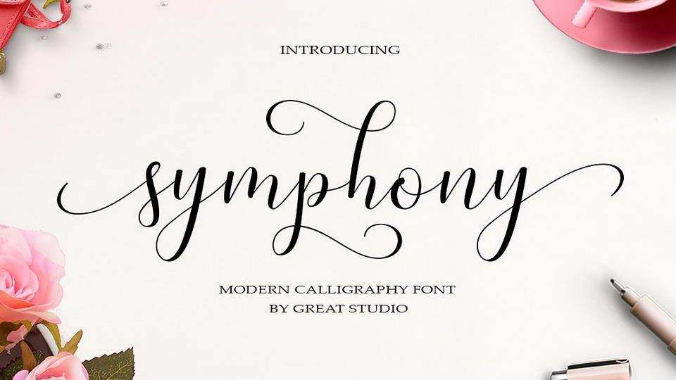 

Symphony Script: A Stunning Modern Calligraphy Font Perfect for Any Creative Project