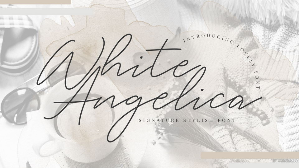 

White Angelica Signature Script Font: An Organic and Unique Font with a Natural Flowing Design