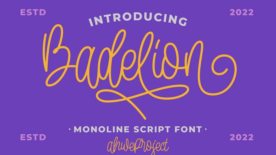 Badelion: A Sophisticated and Elegant Script Font for Delicate Design