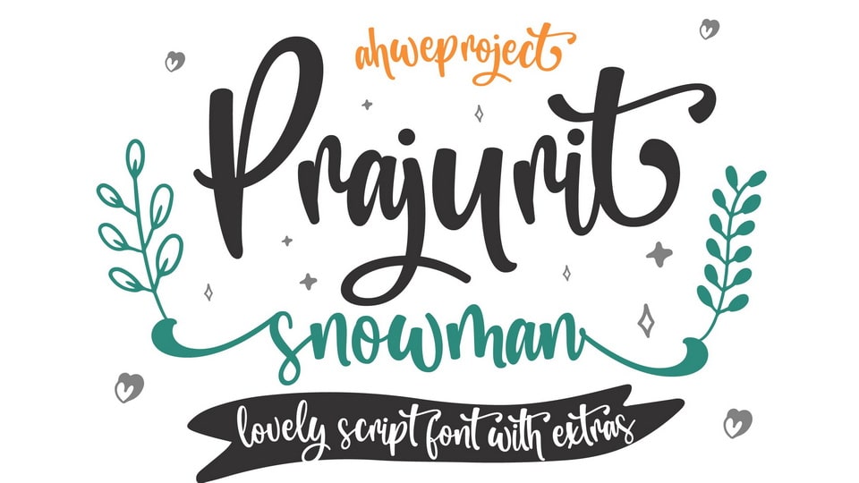 Prajurit Snowman: A remarkable and amorous script font for adding a personal touch to your designs