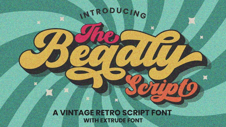Beadly captivating retro bold script font