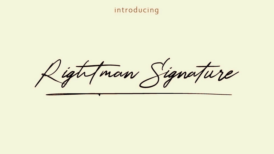 Rightman Signature Font
