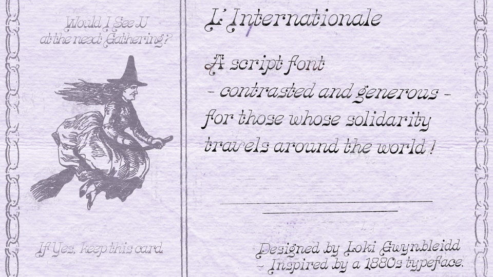 L'Internationale: A Contrasted and Generous Script Font