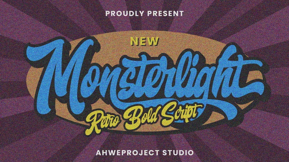 Monsterlight: A Retro Script Font for Bold Designs