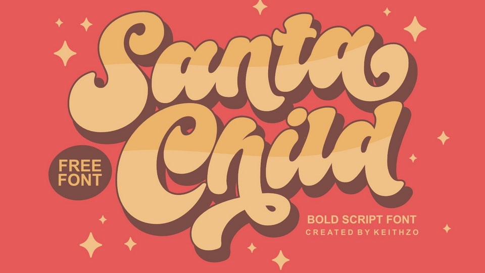 Santa Child Font: Bold Retro Script with Modern Flair
