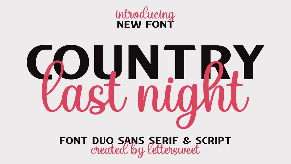 Country Last Night Font Duo: A Charming Modern Twist