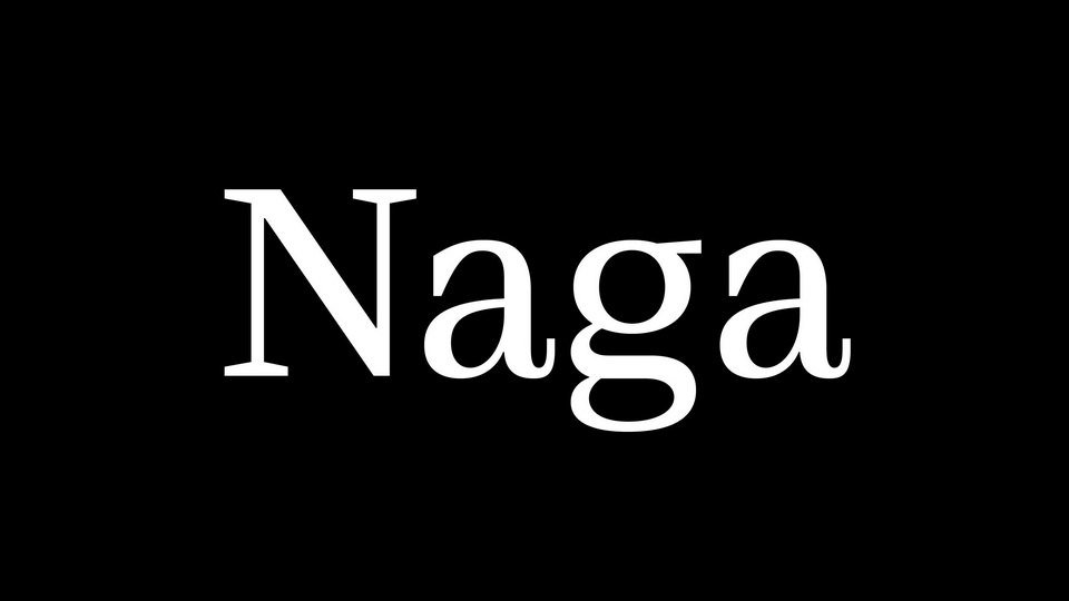 

Naga: A Slender Serif Font with Striking Serifs and Elongated Tails