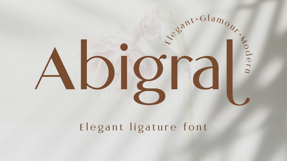 Abigral Font: A Versatile and Elegant Minimalist Typeface with Geometric Shapes and Stylish Ligatures