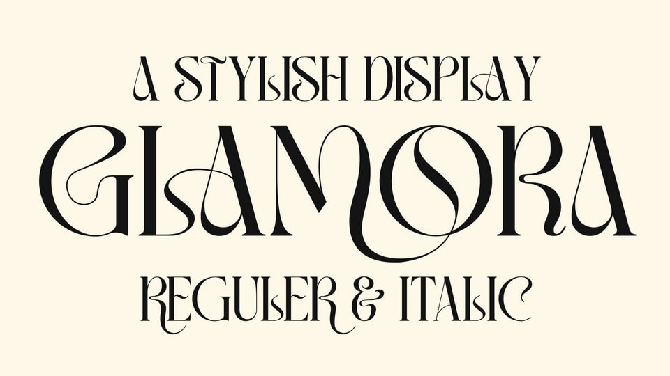 Glamora: Contemporary Display Typeface for Luxurious Logos and Sophisticated Designs