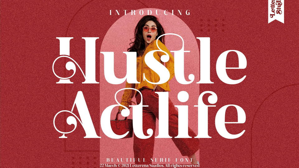 

Hustle Actlife: A Luxurious Serif Font with Elegant and Decorative Elements