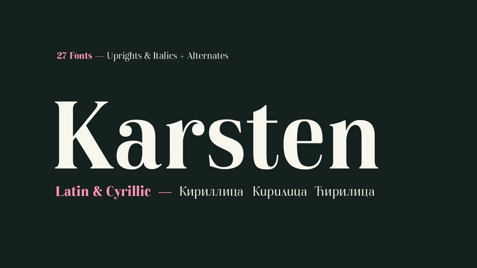 

Karsten: Combining East and West in a Graceful Serif Typeface
