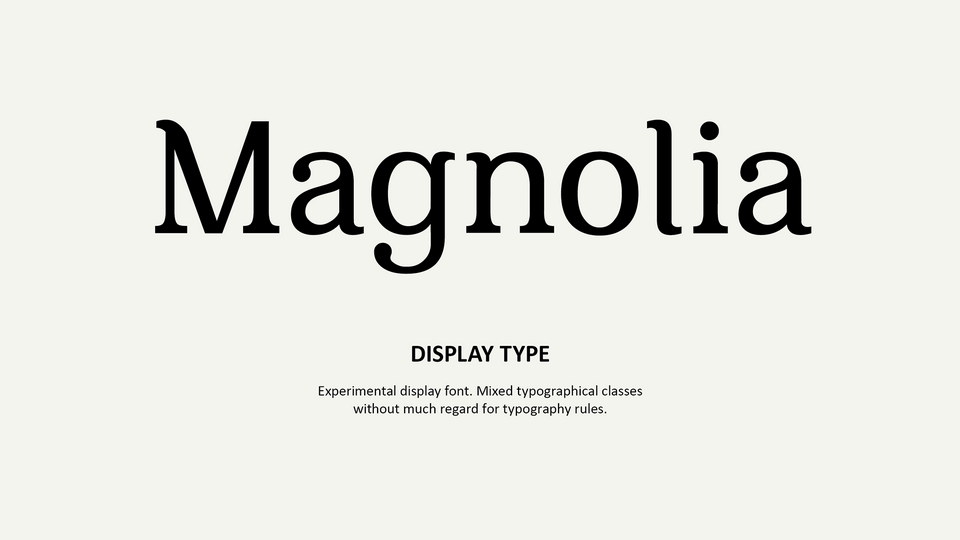 Magnolia: A Daring Serif Typeface Defying Traditional Typography Rules