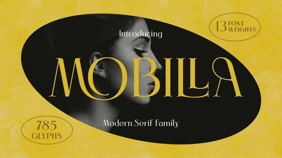 Mobilla: A Sophisticated Serif Font with Dynamic Strokes and Exquisite Contours