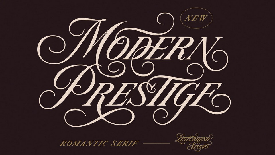  Modern Prestige: A Unique Serif Font with Elaborate Swashes