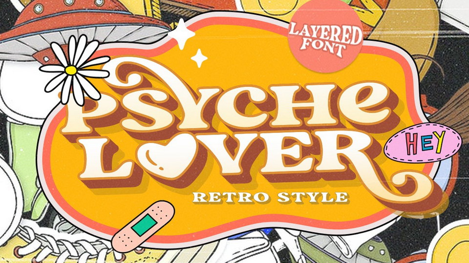 Versatile and Groovy Psyche Lover Font for Retro and Psychedelic Designs