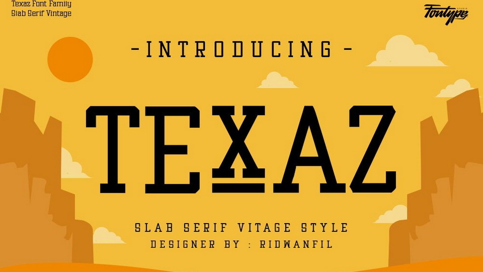 Texaz Font: A Rugged and Powerful Slab Serif Typeface Inspired by a Legendary North American Small Town