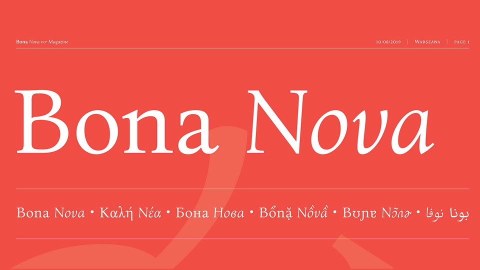 

The Bona Nova Font Family: A Modern Classic Honoring Andrzej Heidrich