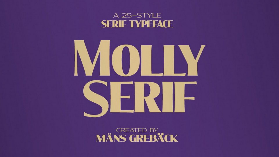 

Molly Serif: A Multi-Style Serif Font Family for Classic, Genuine, and Crafty Designs