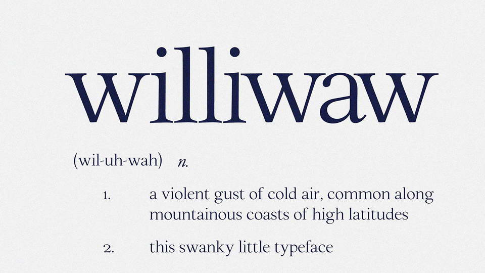

Williwaw Book: A Classic Serif Typeface Perfect for a Wide Variety of Projects