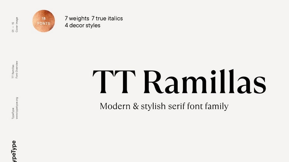 

TT Ramillas: A High Contrast Transitional Serif Font