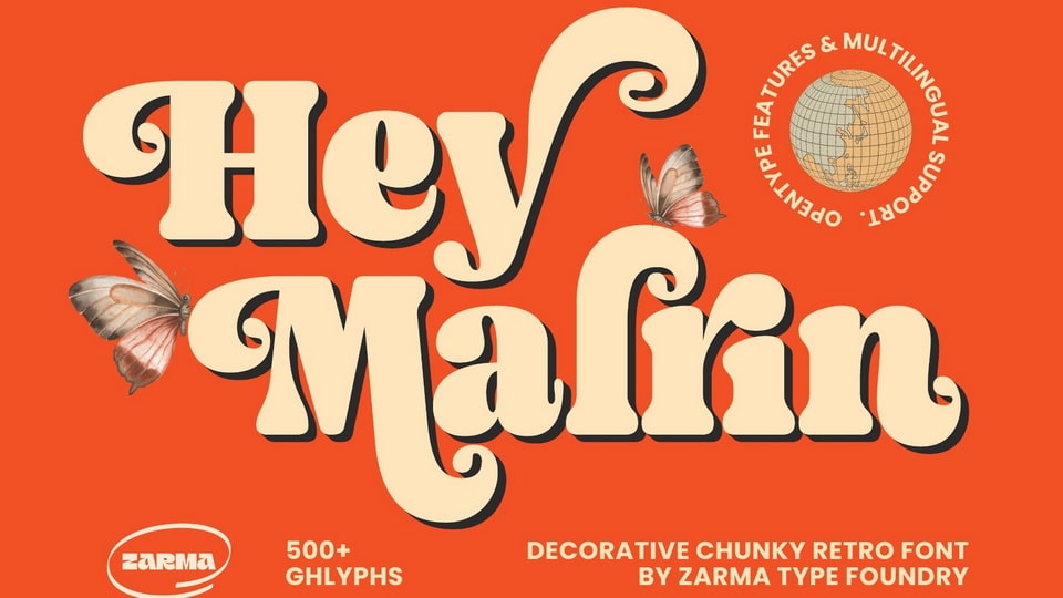 Malrin - A Bold and Retro Font with 180+ Alternative Character Sets and Ligatures
