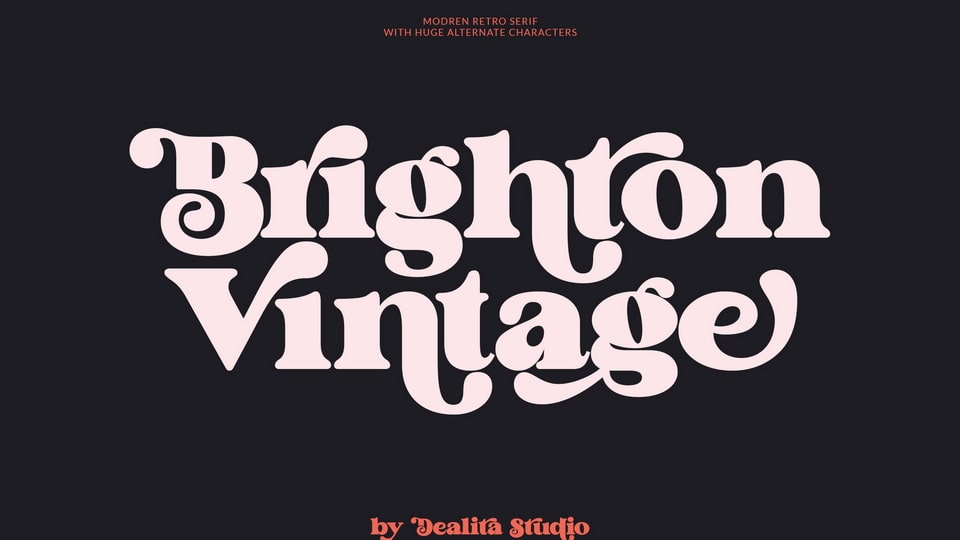 Brighton Vintage Font - Retro and Bold Emanating a Groovy Vibe