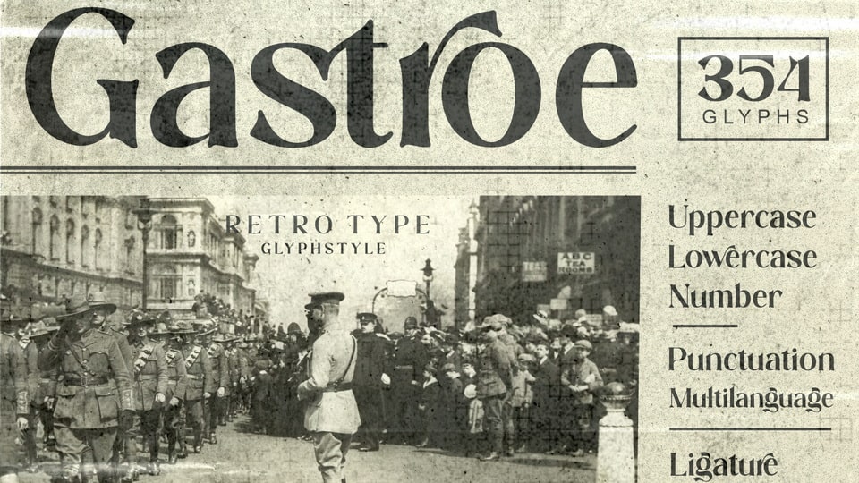Gastroe: A Stylish Display Font with a Retro, Vintage Feel